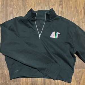 Black Quarter-Zip Sweatshirt with Colorful DG Logo